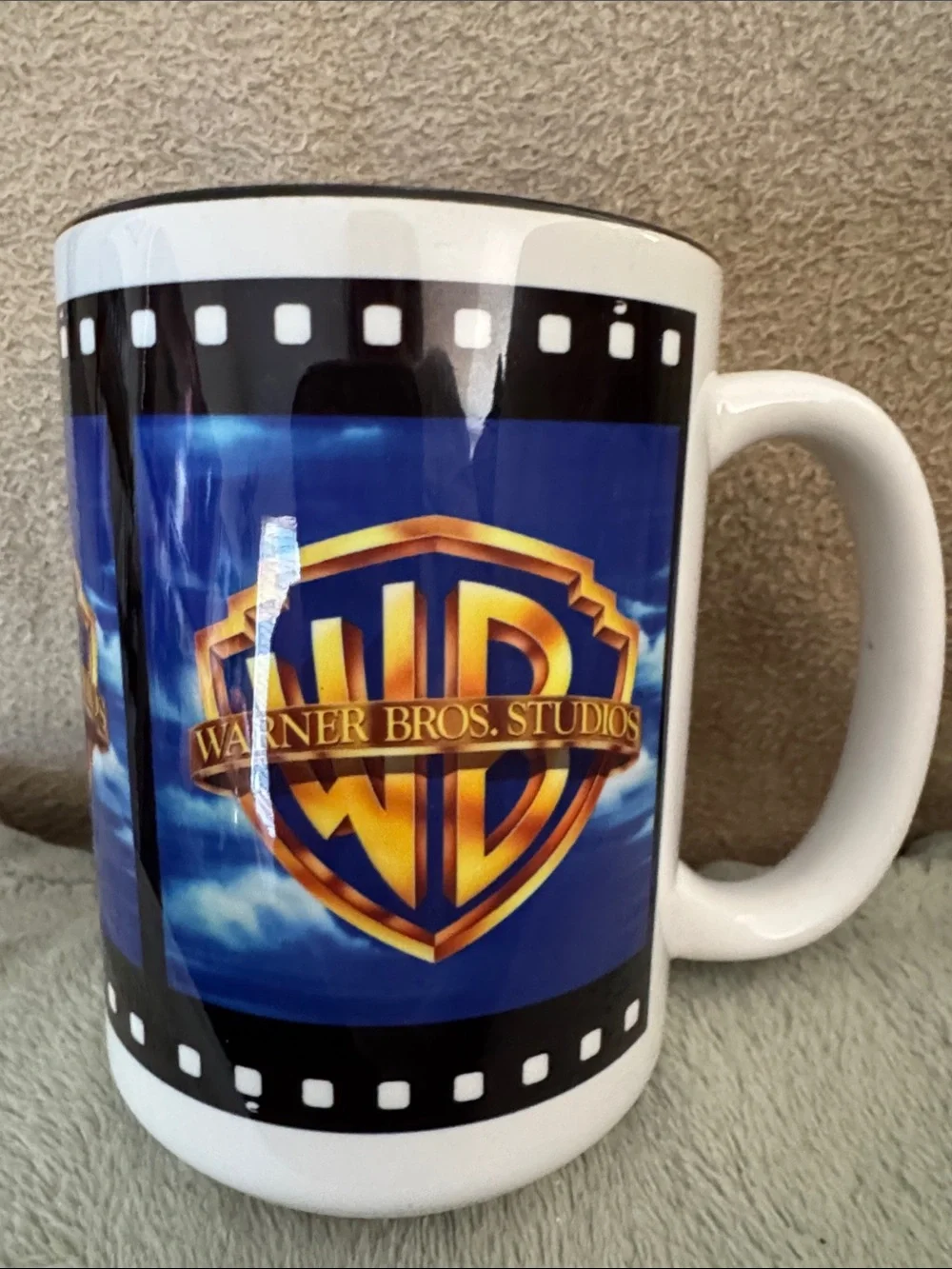 Warner Bros. Studios Logo Coffee Mug - Blue & Gold, new
